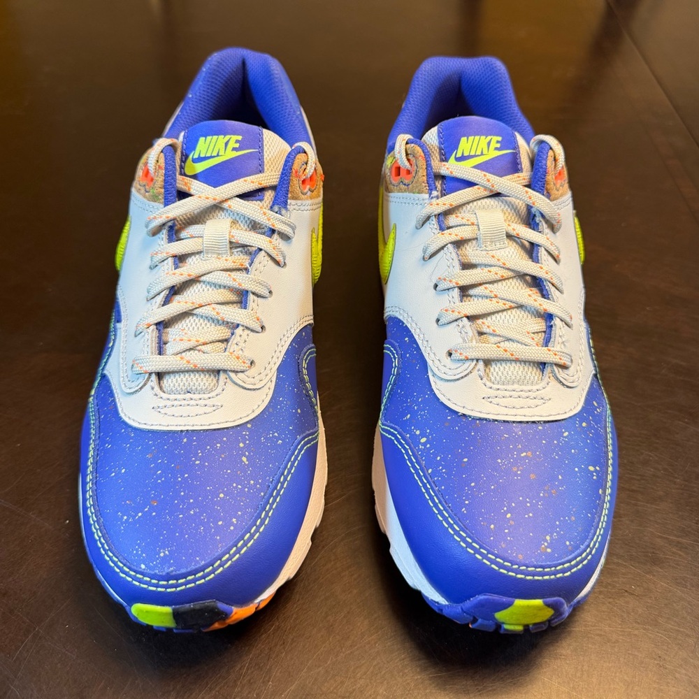 New Nike Air Max 1 Blue White Sneakers Shoes Size US 6Y - Picture 5 of 13